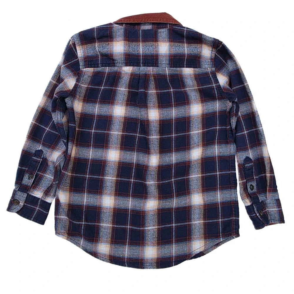 Gymboree Boys 5T Shirt Lot Corduroy Fox Embroidered Plaid Flannel 2 Pc